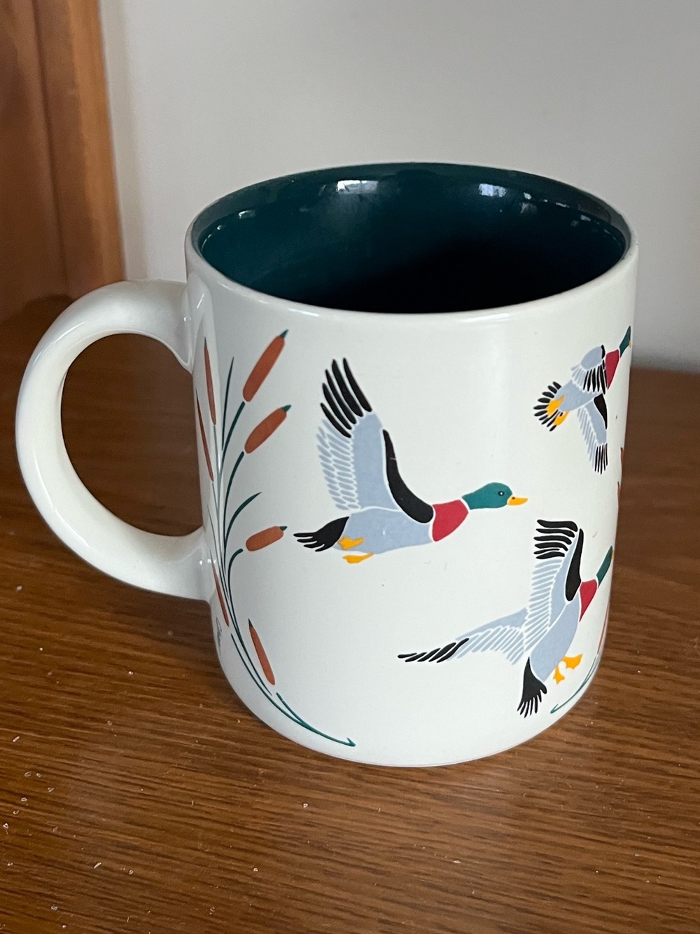 White Ceramic Mallard Duck Mug